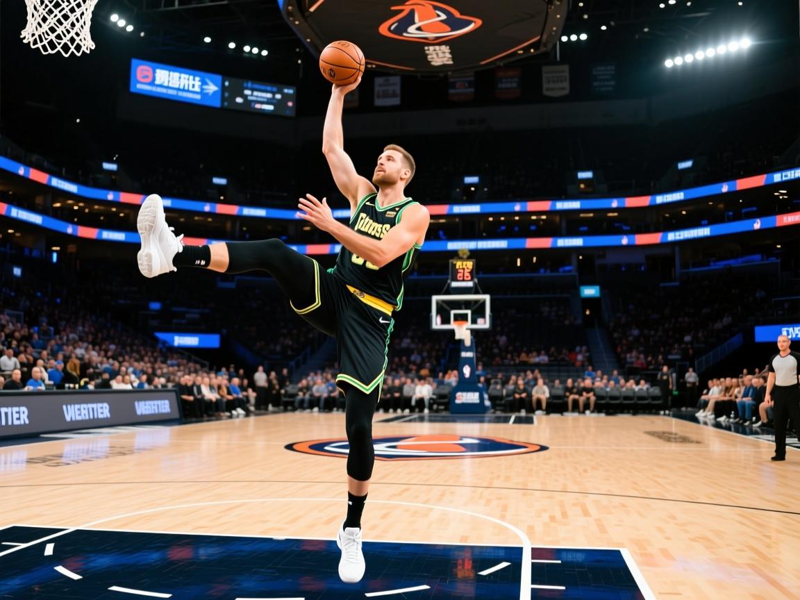 包含金鸡独立！约基奇再秀招牌单脚三分，第二次出手即中的词条